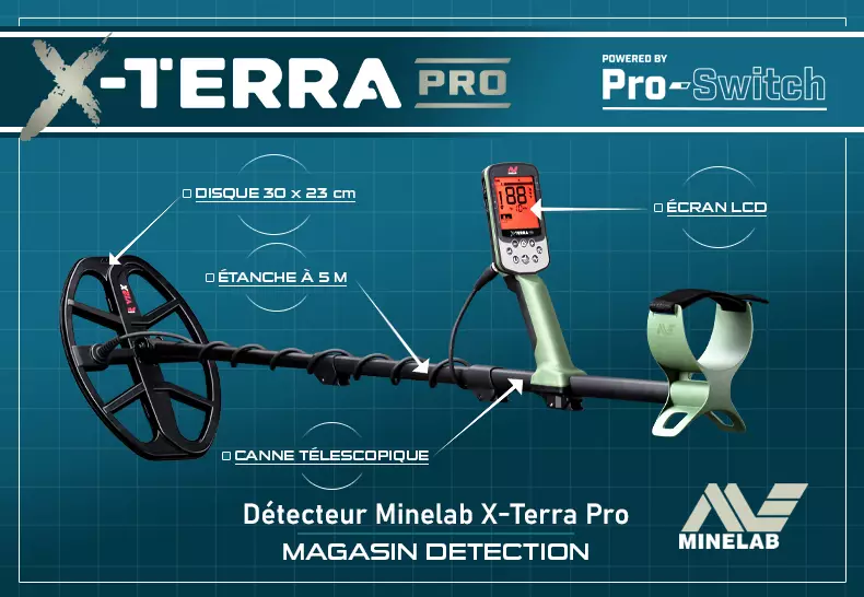 Minelab X-Terra Pro : un détecteur puissant qui offre un max de profondeur de recherche